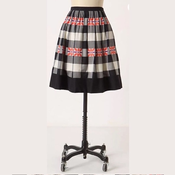 Anthropologie Dresses & Skirts - Anthropologie Black White Gingham Do Si Do Skirt